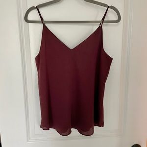 Express Downtown Camisole in a port wine color